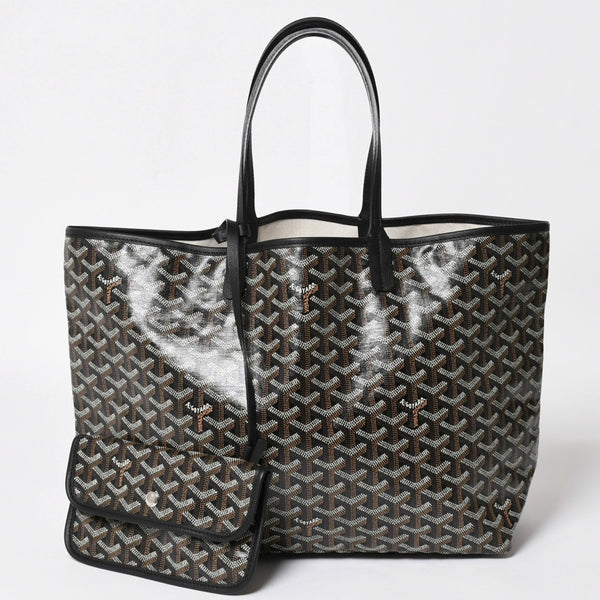 新品未使用 GOYARD ゴヤール Saint Louis PM サンルイ PM トートバッグ STLCROPMLTY01CL01P PVC レザー ブラック 中古 4a004688
