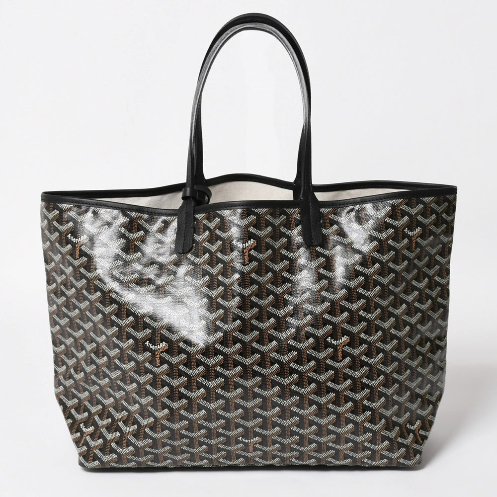 新品未使用 GOYARD ゴヤール Saint Louis PM サンルイ PM トートバッグ STLCROPMLTY01CL01P PVC レザー ブラック 中古 4a004688