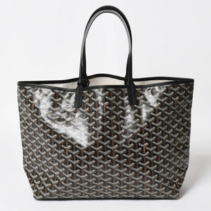 新品未使用 GOYARD ゴヤール Saint Louis PM サンルイ PM トートバッグ STLCROPMLTY01CL01P PVC レザー ブラック 中古 4a004688