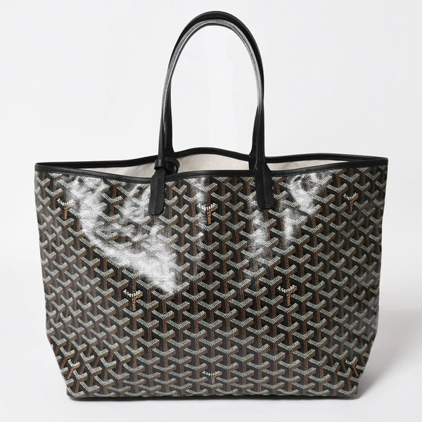 新品未使用 GOYARD ゴヤール Saint Louis PM サンルイ PM トートバッグ STLCROPMLTY01CL01P PVC レザー ブラック 中古 4a004688