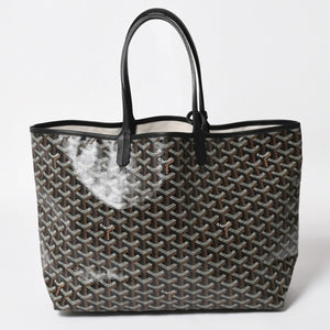 新品未使用 GOYARD ゴヤール Saint Louis PM サンルイ PM トートバッグ STLCROPMLTY01CL01P PVC レザー ブラック 中古 4a004688