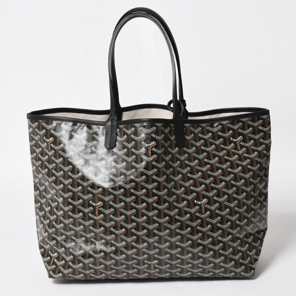 新品未使用 GOYARD ゴヤール Saint Louis PM サンルイ PM トートバッグ STLCROPMLTY01CL01P PVC レザー ブラック 中古 4a004688