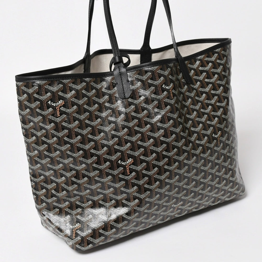 新品未使用 GOYARD ゴヤール Saint Louis PM サンルイ PM トートバッグ STLCROPMLTY01CL01P PVC レザー ブラック 中古 4a004688