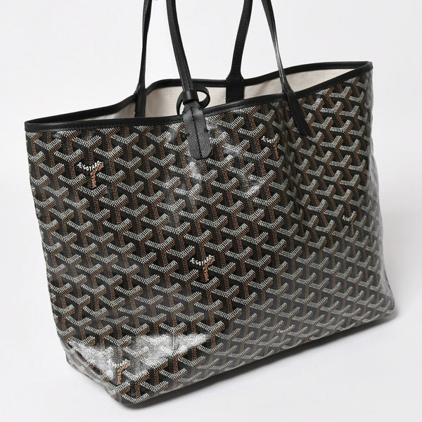 新品未使用 GOYARD ゴヤール Saint Louis PM サンルイ PM トートバッグ STLCROPMLTY01CL01P PVC レザー ブラック 中古 4a004688