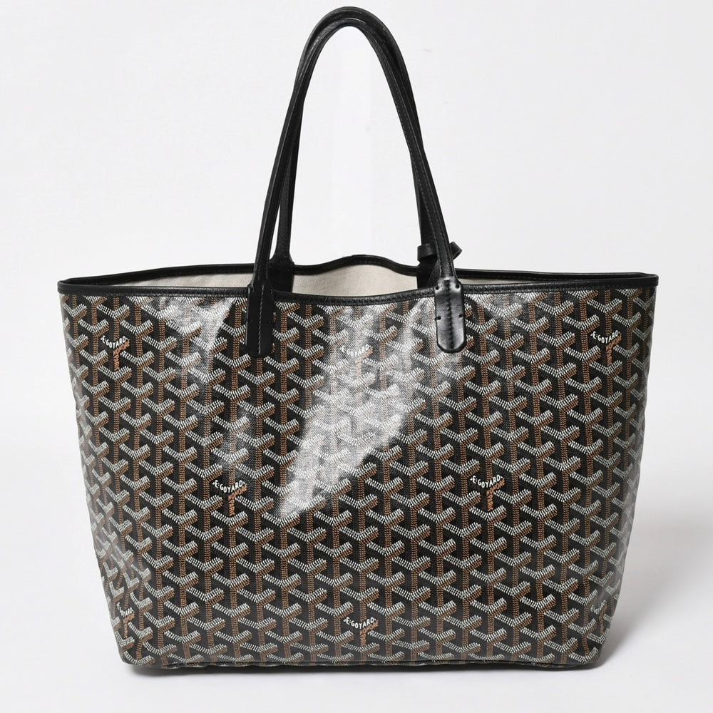 Very Good Condition GOYARD Saint Louis PM Saint Louis PM Tote Bag STLCROPMLTY01CL01P PVC Leather Black Used 4a004662
