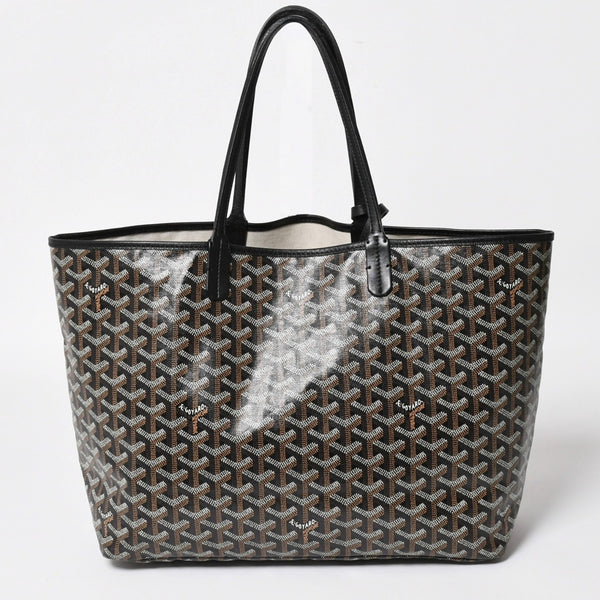Very Good Condition GOYARD Saint Louis PM Saint Louis PM Tote Bag STLCROPMLTY01CL01P PVC Leather Black Used 4a004662