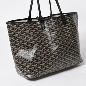 Very Good Condition GOYARD Saint Louis PM Saint Louis PM Tote Bag STLCROPMLTY01CL01P PVC Leather Black Used 4a004662