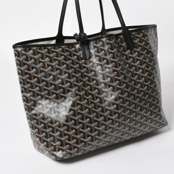 Very Good Condition GOYARD Saint Louis PM Saint Louis PM Tote Bag STLCROPMLTY01CL01P PVC Leather Black Used 4a004662