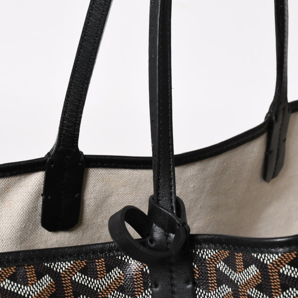 Very Good Condition GOYARD Saint Louis PM Saint Louis PM Tote Bag STLCROPMLTY01CL01P PVC Leather Black Used 4a004662