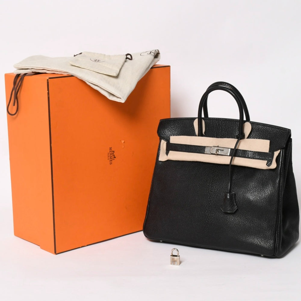 極美品 エルメス HERMES オータクロア 32 ハンドバッグ シェーブル ブラック シルバー金具 レディース □K刻印 中古 4a004664