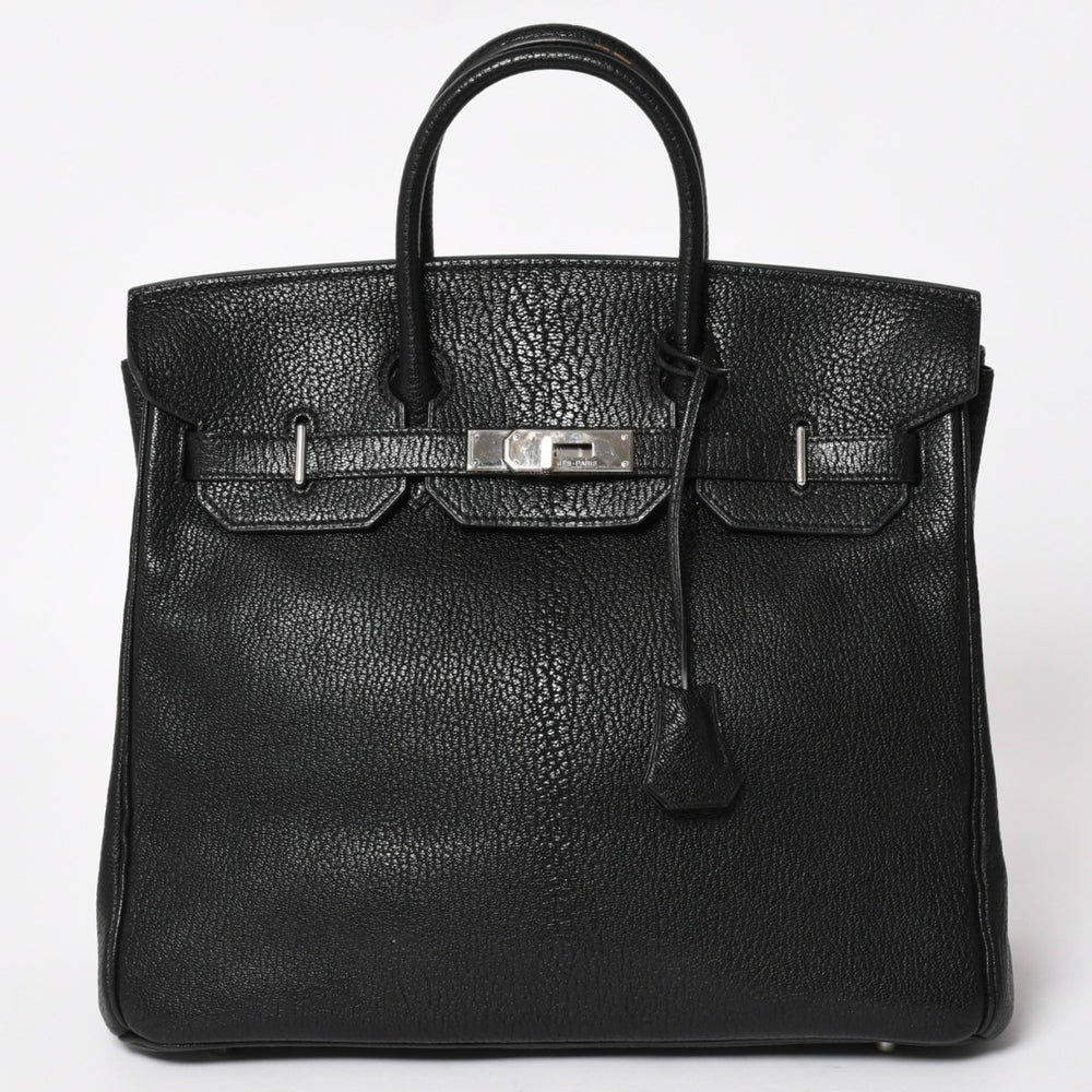 極美品 エルメス HERMES オータクロア 32 ハンドバッグ シェーブル ブラック シルバー金具 レディース □K刻印 中古 4a004664