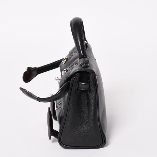 極美品 HERMES エルメス ケリードール 黒 ブラックハンドバッグ 2000年限定 中古 4a004792