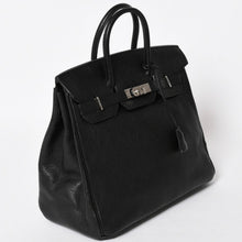 画像をギャラリービューアに読み込む, 極美品 エルメス HERMES オータクロア 32 ハンドバッグ シェーブル ブラック シルバー金具 レディース □K刻印 中古 4a004664