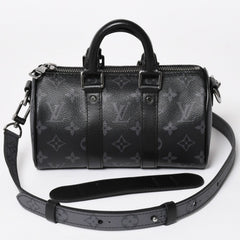 極美品 LOUIS VUITTON ルイヴィトン ハンドバッグ ショルダーバッグ キーポルXS 2WAY ブラック グレー M45947 中古 4a004671