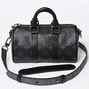 極美品 LOUIS VUITTON ルイヴィトン ハンドバッグ ショルダーバッグ キーポルXS 2WAY ブラック グレー M45947 中古 4a004671