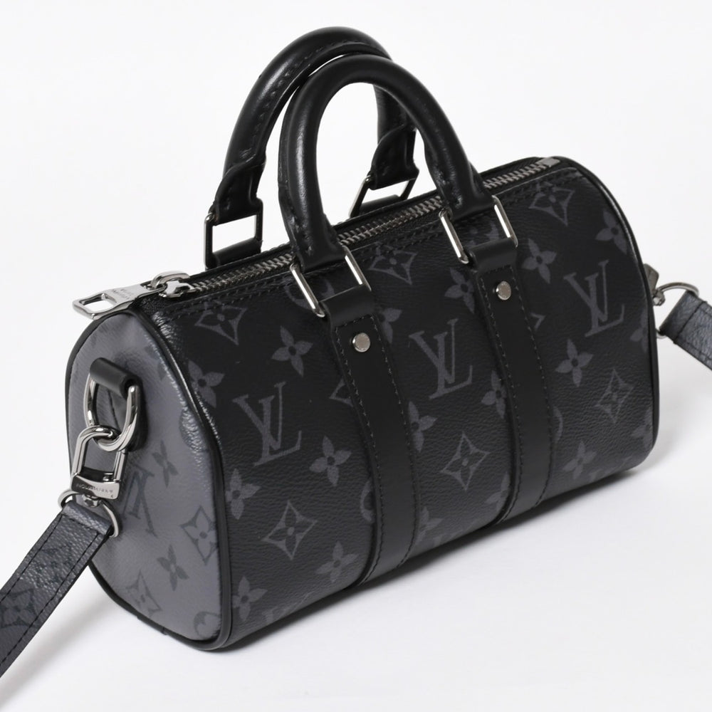 極美品 LOUIS VUITTON ルイヴィトン ハンドバッグ ショルダーバッグ キーポルXS 2WAY ブラック グレー M45947 中古 4a004671