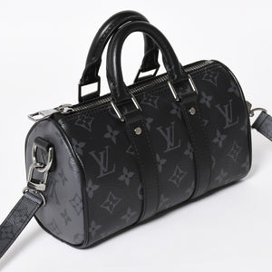 極美品 LOUIS VUITTON ルイヴィトン ハンドバッグ ショルダーバッグ キーポルXS 2WAY ブラック グレー M45947 中古 4a004671