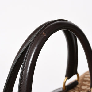 Christian Dior Boston Bag Trotter Pattern All Over Pattern Canvas Leather Beige Brown Gold Hardware Good Condition Used 4a004680