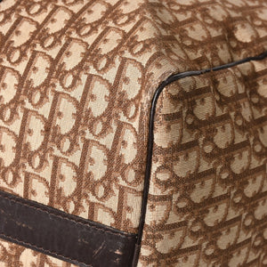 Christian Dior Boston Bag Trotter Pattern All Over Pattern Canvas Leather Beige Brown Gold Hardware Good Condition Used 4a004680