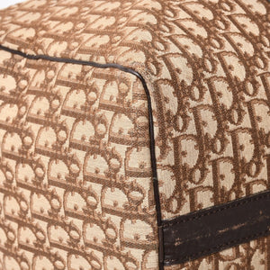 Christian Dior Boston Bag Trotter Pattern All Over Pattern Canvas Leather Beige Brown Gold Hardware Good Condition Used 4a004680