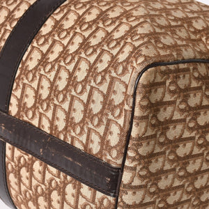 Christian Dior Boston Bag Trotter Pattern All Over Pattern Canvas Leather Beige Brown Gold Hardware Good Condition Used 4a004680