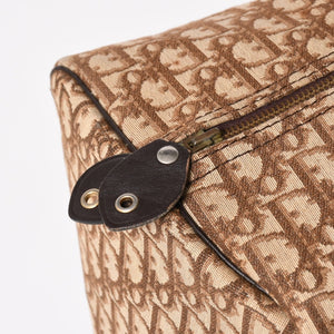 Christian Dior Boston Bag Trotter Pattern All Over Pattern Canvas Leather Beige Brown Gold Hardware Good Condition Used 4a004680