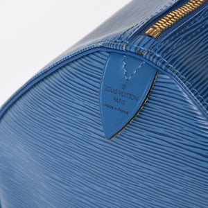 LOUIS VUITTON ルイヴィトン ボストンバッグ エピ M42965 キーポル50 ブルー レザー PVC ゴールド金具 美品 中古 4a004515
