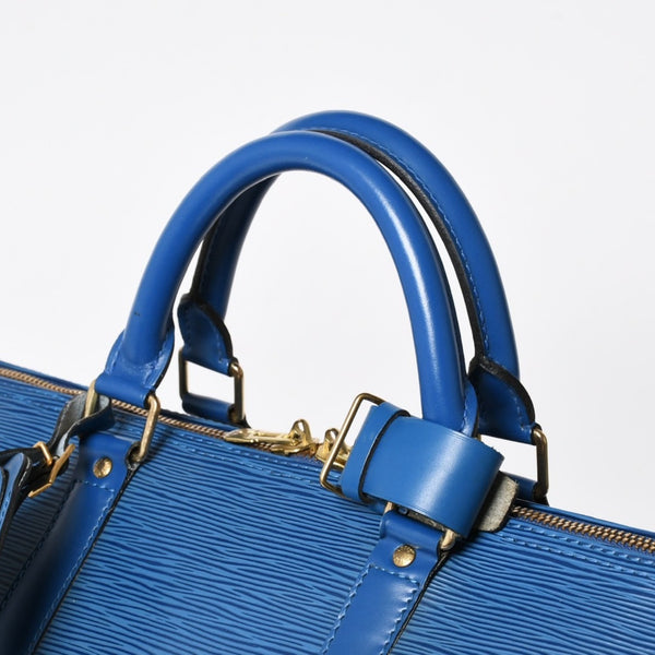 LOUIS VUITTON ルイヴィトン ボストンバッグ エピ M42965 キーポル50 ブルー レザー PVC ゴールド金具 美品 中古 4a004515