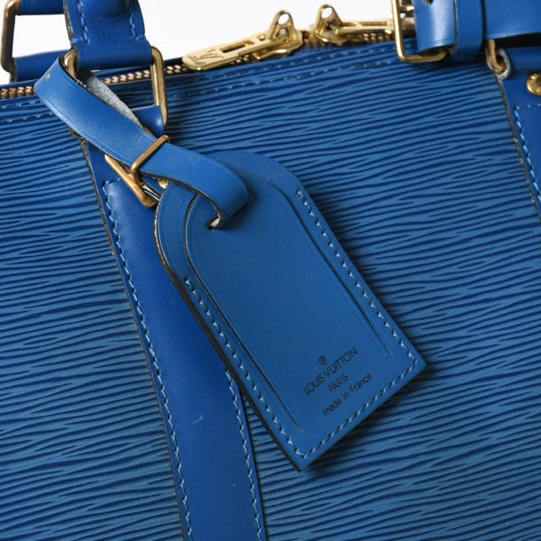 LOUIS VUITTON ルイヴィトン ボストンバッグ エピ M42965 キーポル50 ブルー レザー PVC ゴールド金具 美品 中古 4a004515
