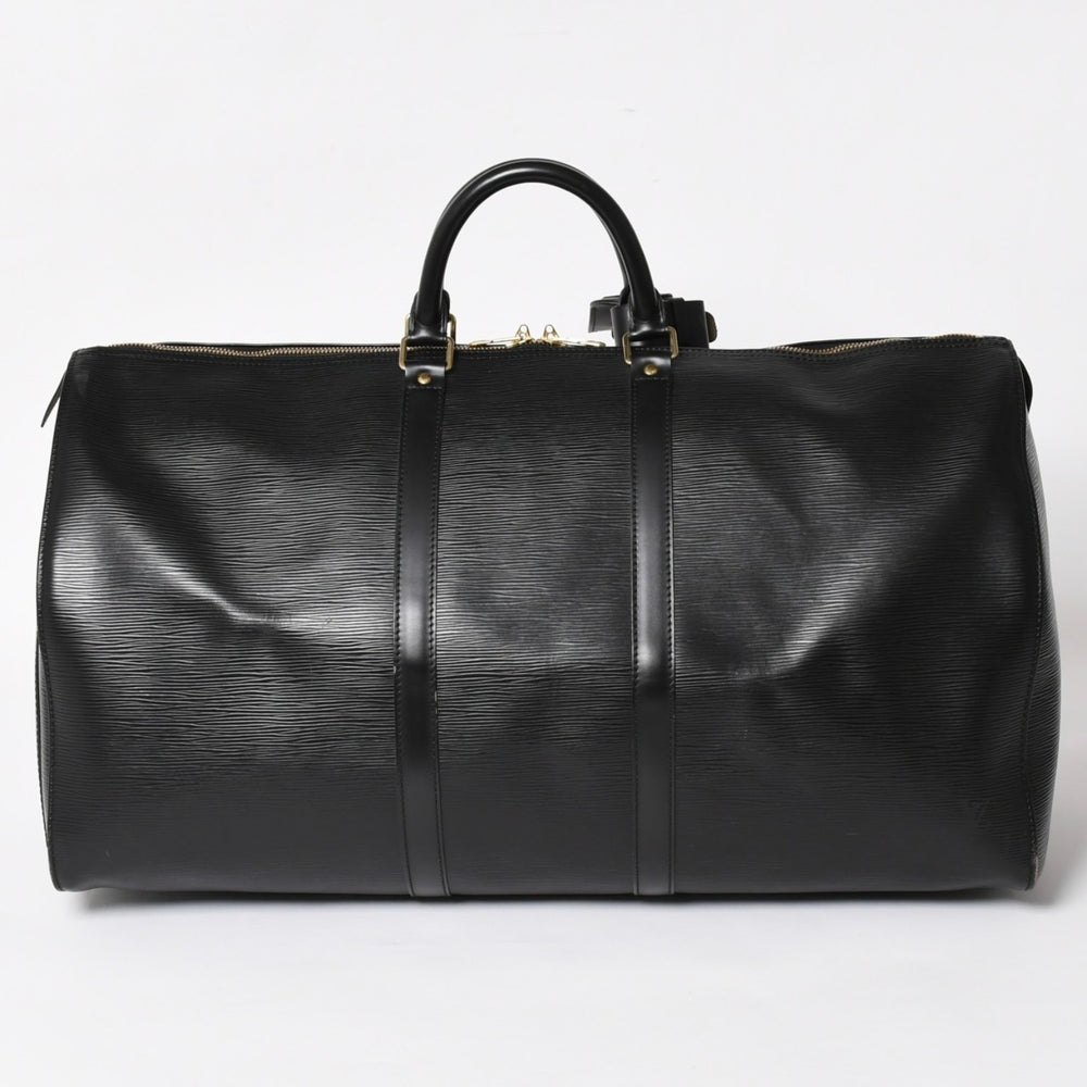極美品 LOUIS VUITTON ルイヴィトン ボストンバッグ トラベルバッグ M59052 キーポル55 ブラック エピレザー ゴールド金具 中古 4a004514
