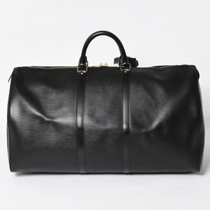Very Good Condition LOUIS VUITTON Boston Bag Travel Bag M59052 Keepall 55 Black Epi Leather Gold Hardware Used 4a004514