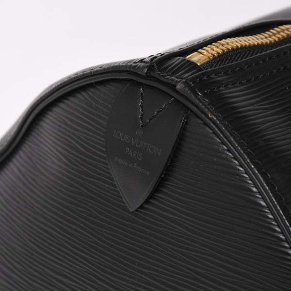 Very Good Condition LOUIS VUITTON Boston Bag Travel Bag M59052 Keepall 55 Black Epi Leather Gold Hardware Used 4a004514