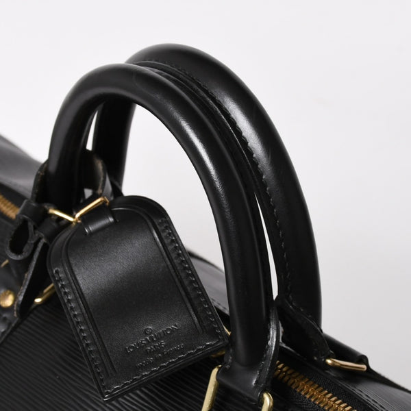 Very Good Condition LOUIS VUITTON Boston Bag Travel Bag M59052 Keepall 55 Black Epi Leather Gold Hardware Used 4a004514