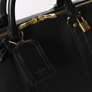 Very Good Condition LOUIS VUITTON Boston Bag Travel Bag M59052 Keepall 55 Black Epi Leather Gold Hardware Used 4a004514