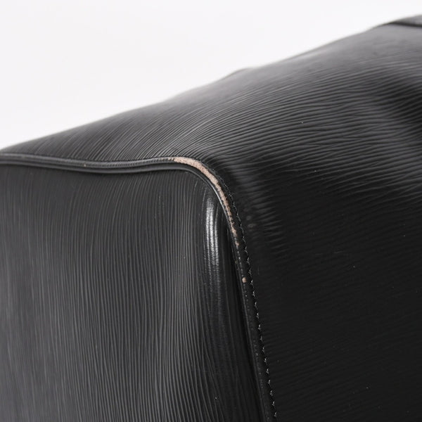 Very Good Condition LOUIS VUITTON Boston Bag Travel Bag M59052 Keepall 55 Black Epi Leather Gold Hardware Used 4a004514