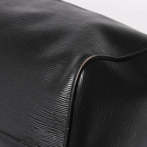 Very Good Condition LOUIS VUITTON Boston Bag Travel Bag M59052 Keepall 55 Black Epi Leather Gold Hardware Used 4a004514