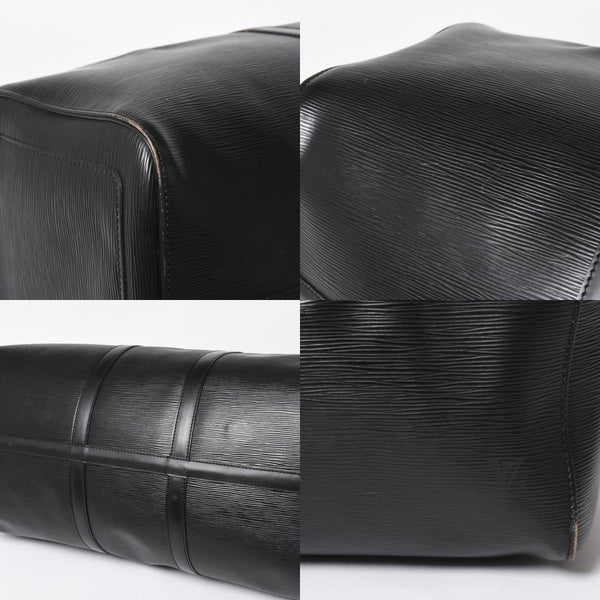 Very Good Condition LOUIS VUITTON Boston Bag Travel Bag M59052 Keepall 55 Black Epi Leather Gold Hardware Used 4a004514