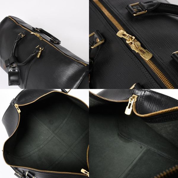 Very Good Condition LOUIS VUITTON Boston Bag Travel Bag M59052 Keepall 55 Black Epi Leather Gold Hardware Used 4a004514