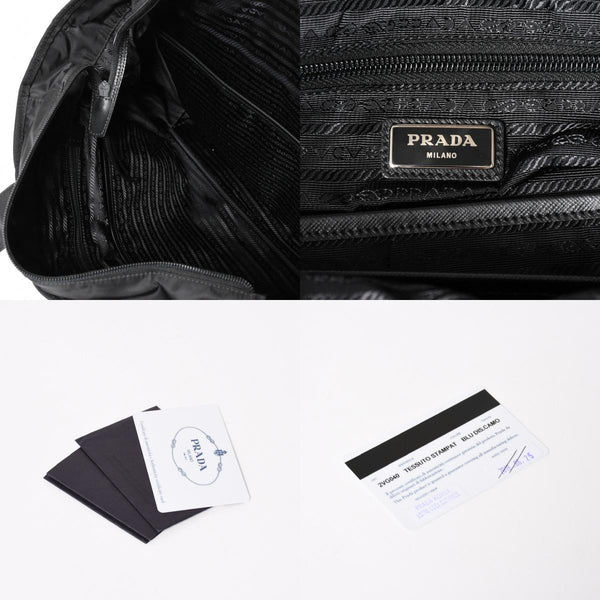 極美品 PRADA プラダ テスート メッセンジャーバッグ トートバッグ ブラック 迷彩柄 マルチカラー 2VG040 中古 4a004681