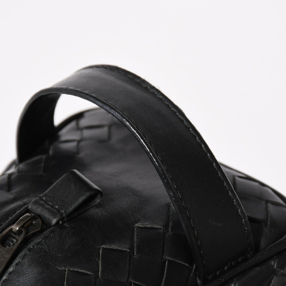 BOTTEGA VENETA Intrecciato Travel Pouch Second Bag Black Leather Good Condition Used 4a004676