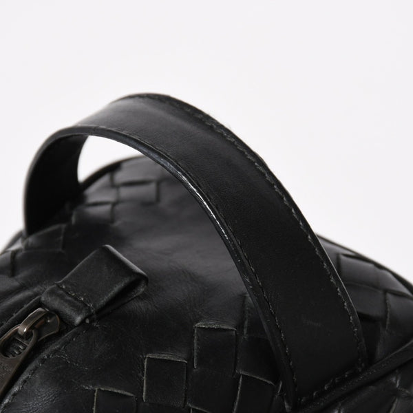BOTTEGA VENETA ボッテガヴェネタ イントレチャート トラベルポーチ セカンドバッグ ブラック レザー 美品 中古 4a004676