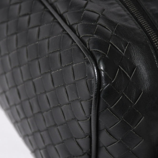 BOTTEGA VENETA ボッテガヴェネタ イントレチャート トラベルポーチ セカンドバッグ ブラック レザー 美品 中古 4a004676