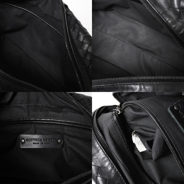 BOTTEGA VENETA ボッテガヴェネタ イントレチャート トラベルポーチ セカンドバッグ ブラック レザー 美品 中古 4a004676