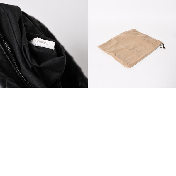 BOTTEGA VENETA ボッテガヴェネタ イントレチャート トラベルポーチ セカンドバッグ ブラック レザー 美品 中古 4a004676