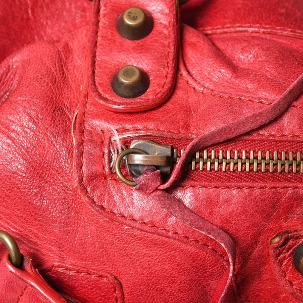 BALENCIAGA バレンシアガ ザ・ファースト ハンドバッグ ショルダーバッグ 2WAY バッグ レッド ブロンズ金具 103208 良品 中古 4a004684