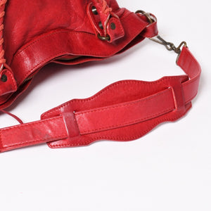 BALENCIAGA バレンシアガ ザ・ファースト ハンドバッグ ショルダーバッグ 2WAY バッグ レッド ブロンズ金具 103208 良品 中古 4a004684