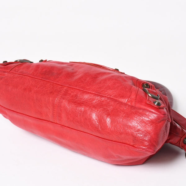 BALENCIAGA バレンシアガ ザ・ファースト ハンドバッグ ショルダーバッグ 2WAY バッグ レッド ブロンズ金具 103208 良品 中古 4a004684