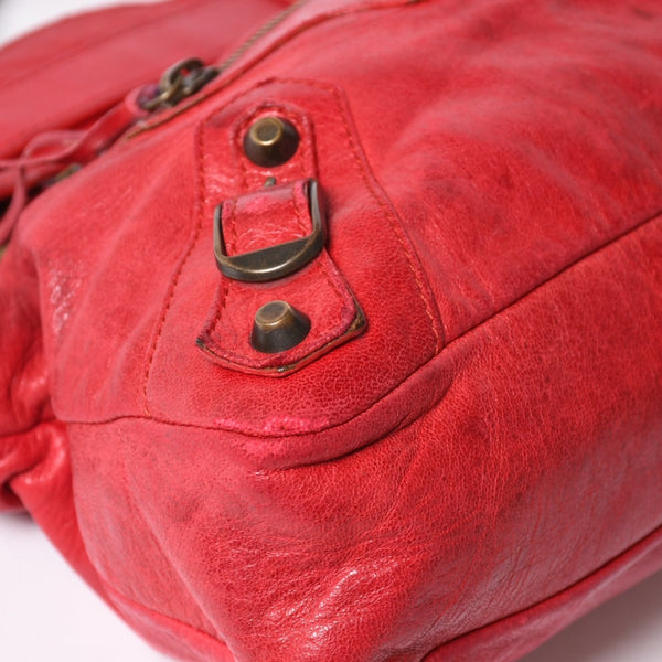 BALENCIAGA バレンシアガ ザ・ファースト ハンドバッグ ショルダーバッグ 2WAY バッグ レッド ブロンズ金具 103208 良品 中古 4a004684