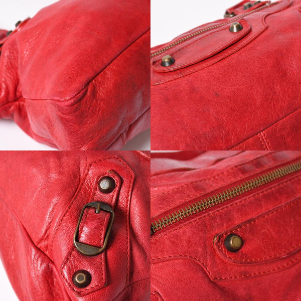 BALENCIAGA バレンシアガ ザ・ファースト ハンドバッグ ショルダーバッグ 2WAY バッグ レッド ブロンズ金具 103208 良品 中古 4a004684