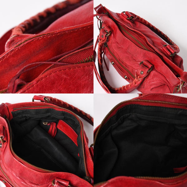 BALENCIAGA バレンシアガ ザ・ファースト ハンドバッグ ショルダーバッグ 2WAY バッグ レッド ブロンズ金具 103208 良品 中古 4a004684